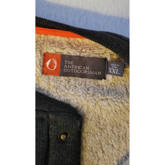 The American OutdoorsmanSherpa Lined Waffle Henley Shirt Size XXL Color Gray - Picture 6 of 11